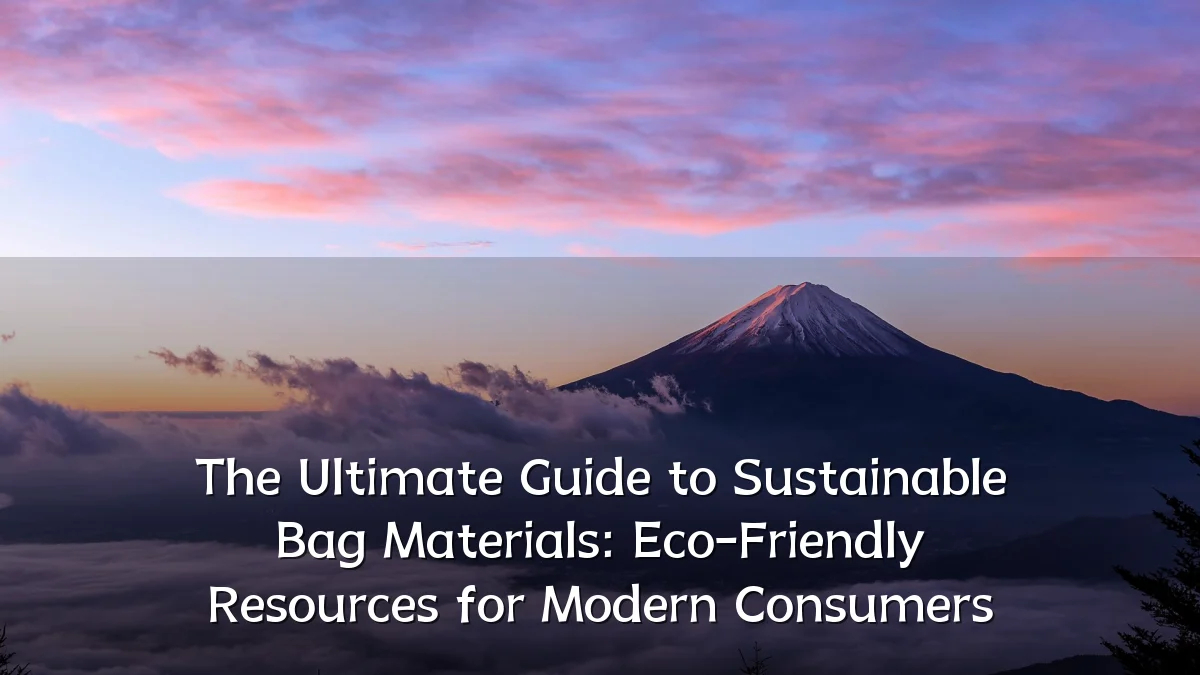 The Ultimate Guide to Sustainable Bag Materials: Eco-Friendly Resources for Modern Consumers